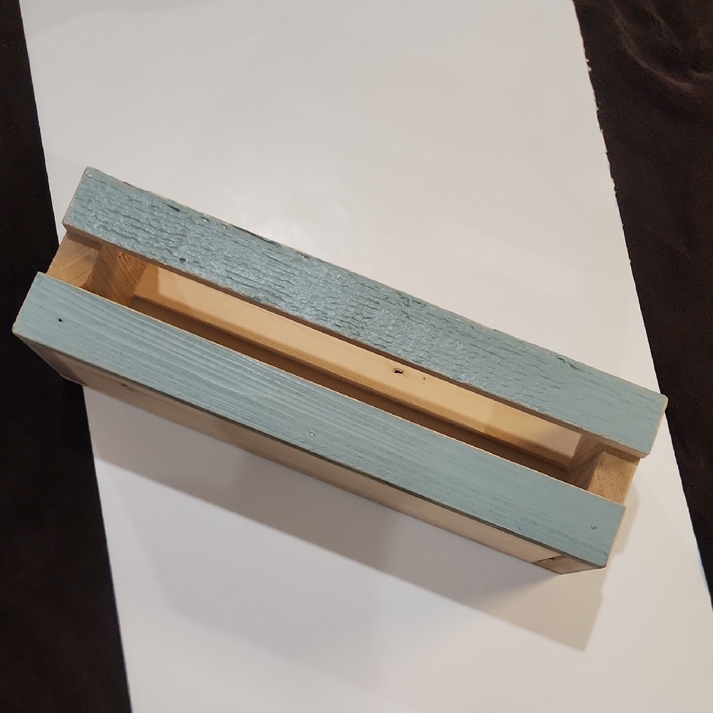 Handmade Teal Wooden Storage Box